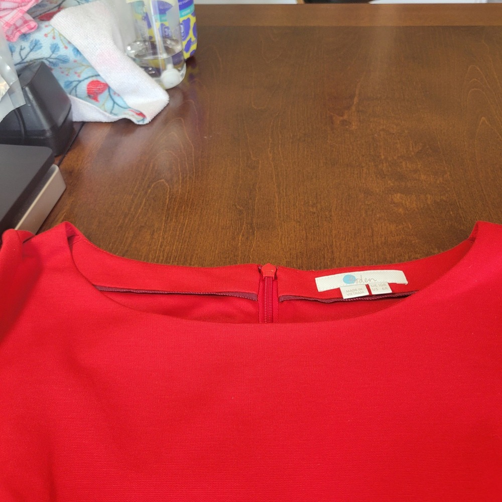 Boden Claudia Dress Size 6 UK 10 Colorblock Pleated Fit and Flare 3/4 Sleeve - Picture 16 of 16